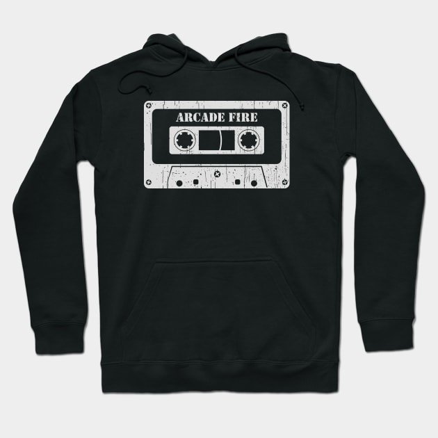 Arcade Fire - Vintage Cassette White Hoodie by FeelgoodShirt
